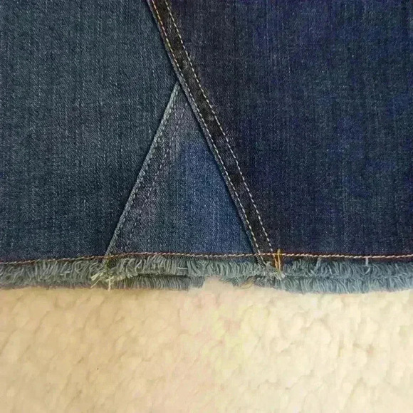 Arizona Jeans Juniors Denim Skirt Size 13 Colorblock Patchwork Rodeo Cowgirl - Picture 4 of 8